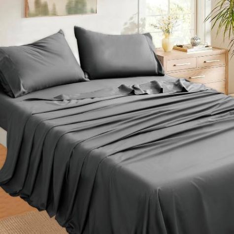 Dark Grey Queen Size Cotton Bedsheet Set Soft Breathable and Sateen Weave Distributor, Wholesaler, Manufacturers, Suppliers, Exporters in Togo