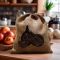 High Quality Burlap Onion Storage Bag Natural Beige Medium Size Printed Design Distributor, Wholesaler, Manufacturers, Suppliers, Exporters in Navi Mumbai