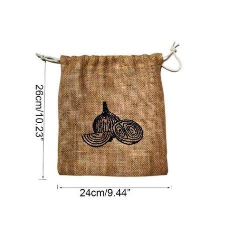 High Quality Burlap Onion Storage Bag Natural Beige Medium Size Printed Design Distributor, Wholesaler, Manufacturers, Suppliers, Exporters in Togo