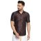 Premium Quality Plain Dupion Silk Shirt for Men in Slim Fit and Dark Brown Color Distributor, Wholesaler, Manufacturers, Suppliers, Exporters in Navi Mumbai