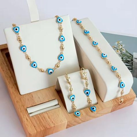Stylish Alloy Jewelry Set for Women Featuring Evil Eyes Design with Necklace Earrings and Bracelet Distributor, Wholesaler, Manufacturers, Suppliers, Exporters in Navi Mumbai
