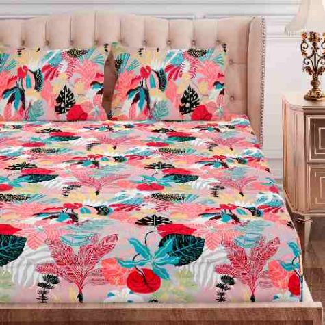 Vibrant Floral Cotton Bedsheet Double Bed Multicolor Tropical Design Distributor, Wholesaler, Manufacturers, Suppliers, Exporters in Togo