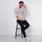 White Formal Shirt for Men in Cotton Fabric with Round Collar and Small Check Pattern Distributor, Wholesaler, Manufacturers, Suppliers, Exporters in Navi Mumbai