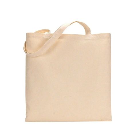 Cotton Reusable Tote Bags Cream Color with Self Fabric Handles For Shopping Bag Distributor, Wholesaler, Manufacturers, Suppliers, Exporters in Navi Mumbai