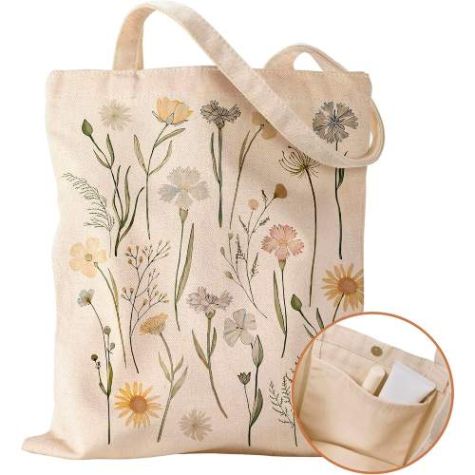 Large Cotton Canvas Tote Bag with Artistic Print Magnetic Closure and Inner Pocket Distributor, Wholesaler, Manufacturers, Suppliers, Exporters in Navi Mumbai