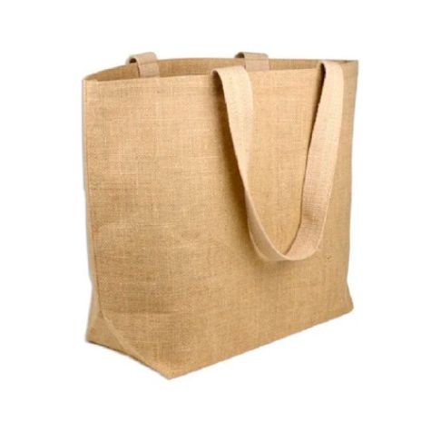 Lightweight Plain Jute Shopping Bag Natural Beige with Matching Handles Eco Friendly Distributor, Wholesaler, Manufacturers, Suppliers, Exporters in Navi Mumbai