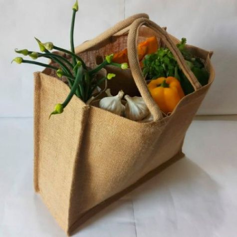 Natural Jute Vegetable Shopping Bag Eco Friendly Reusable Tote with Strong Handles Distributor, Wholesaler, Manufacturers, Suppliers, Exporters in Navi Mumbai