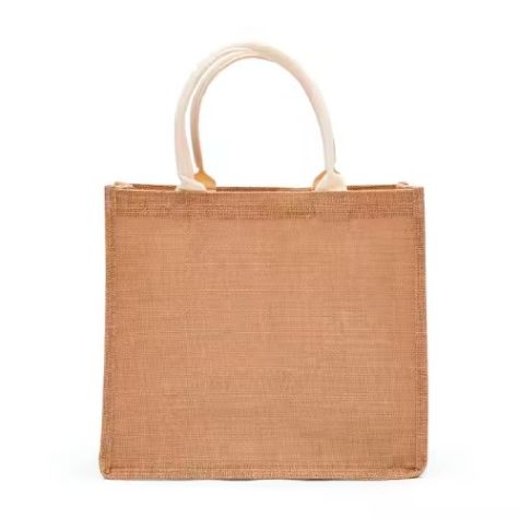 Plain Waterproof Jute Shopping Burlap Tote Bag Natural Beige Reusable for Shopping and Travel Distributor, Wholesaler, Manufacturers, Suppliers, Exporters in Navi Mumbai