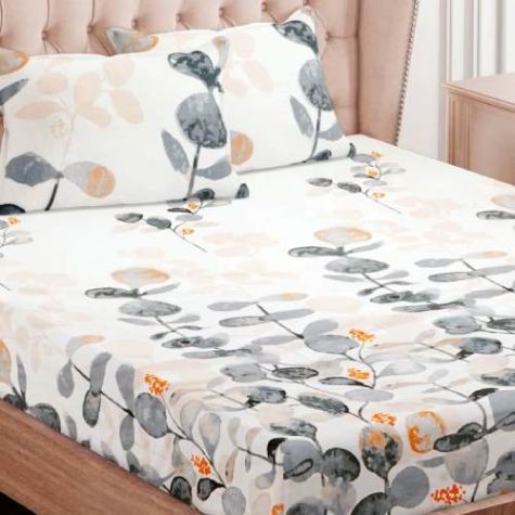 Premium Cotton Flat Bedsheet White Floral Pattern Easy Care and Stylish Distributor, Wholesaler, Manufacturers, Suppliers, Exporters in Navi Mumbai