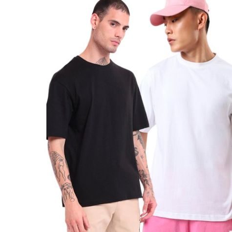 Premium Quality Regular Fit Cotton T-Shirt for Men in Black and White Colors Distributor, Wholesaler, Manufacturers, Suppliers, Exporters in Navi Mumbai