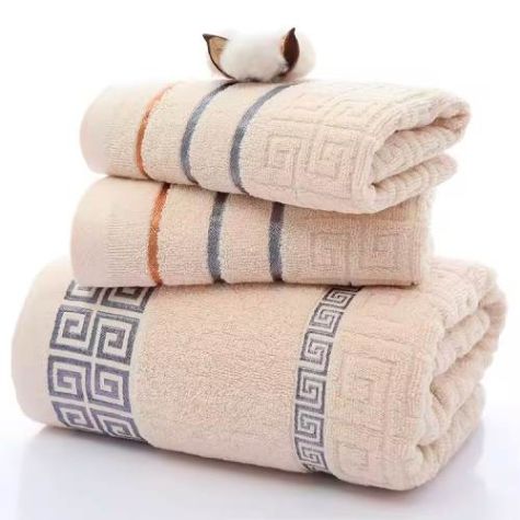 Soft and Skin Friendly Greek Key Cotton Towel Perfect for Hotels Gyms and Everyday Use Distributor, Wholesaler, Manufacturers, Suppliers, Exporters in Navi Mumbai