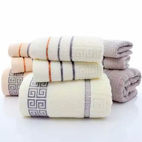 Soft and Skin Friendly Greek Key Cotton Towel Perfect for Hotels Gyms and Everyday Use Distributor, Wholesaler, Manufacturers, Suppliers, Exporters in Navi Mumbai