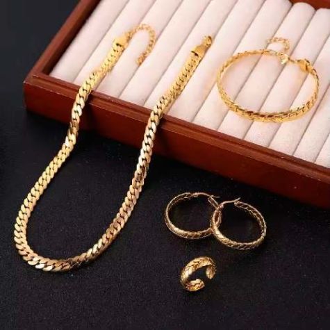 Stylish Stainless Steel Jewellery Set Featuring Necklace Earrings and Ring Perfect Distributor, Wholesaler, Manufacturers, Suppliers, Exporters in Navi Mumbai