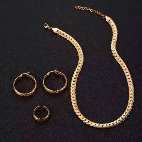 Stylish Stainless Steel Jewellery Set Featuring Necklace Earrings and Ring Perfect Distributor, Wholesaler, Manufacturers, Suppliers, Exporters in Navi Mumbai