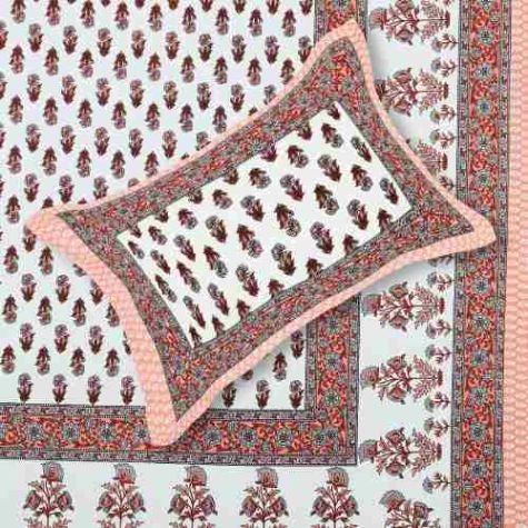 Traditional Block Print Double Bedsheet Set Pure Cotton Soft and Breathable Distributor, Wholesaler, Manufacturers, Suppliers, Exporters in Navi Mumbai